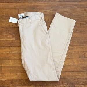 Peter Millar Crown Men's Pilot Twill Flat Front Trouser Khaki
